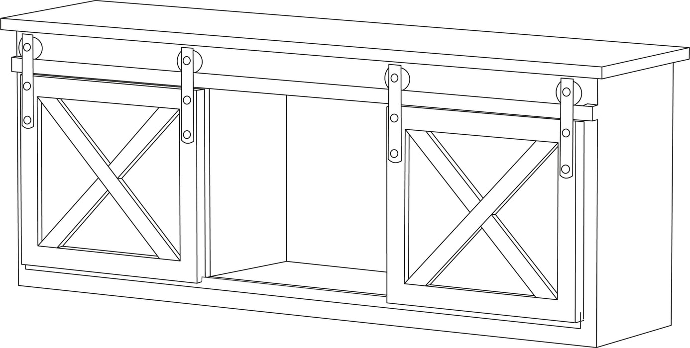 Amish Houston Fireplace TV Stand - Multiple Sizes 74" Wide TV Stands w/ Fireplace Farmhouse Rough Sawn