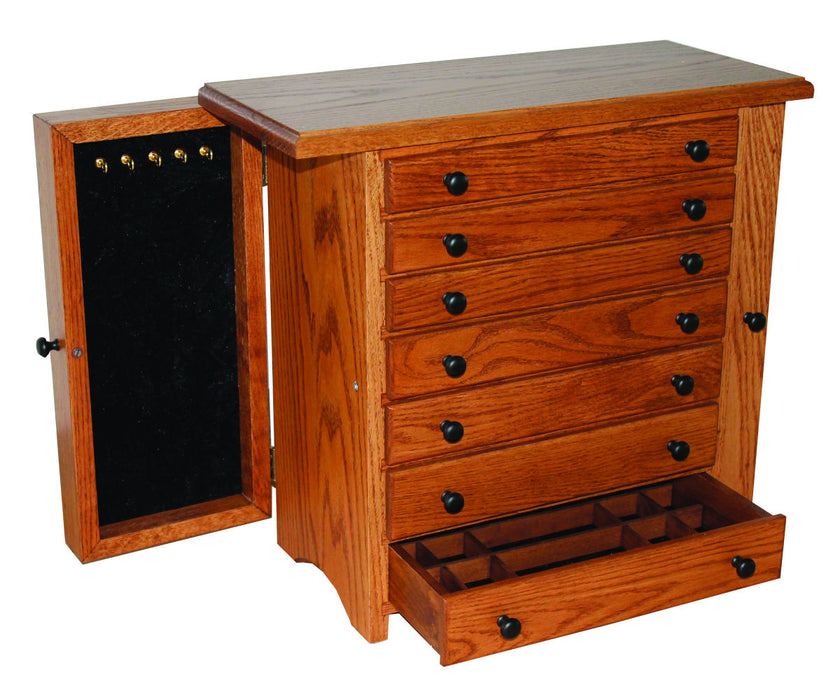 Amish 7-Drawer Jewelry Box With Wings Jewelry Cabinets Traditional