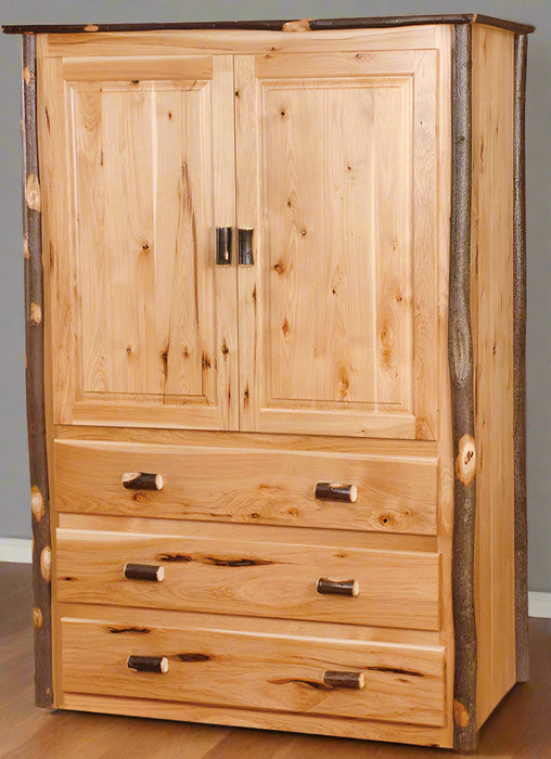 Amish Hickory Log Armoire