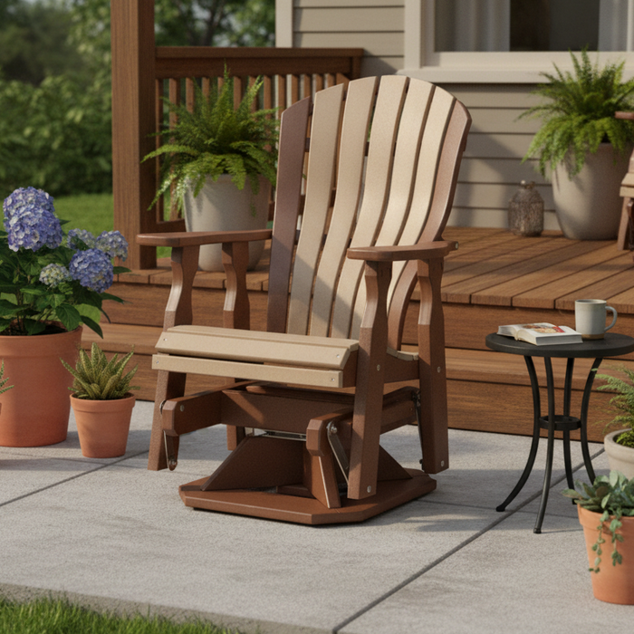 Quick Ship Amish Bentback Swivel Adirondack Glider
