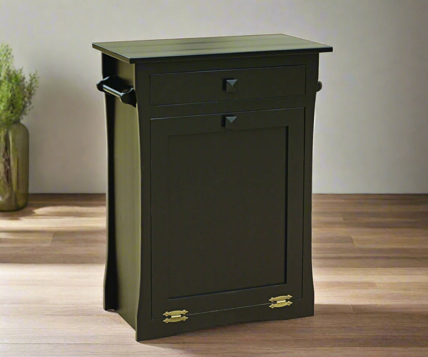 Amish Dutch Tilt-Out Trash Bin With Drawer & Towel Bar Trash Bins Contemporary