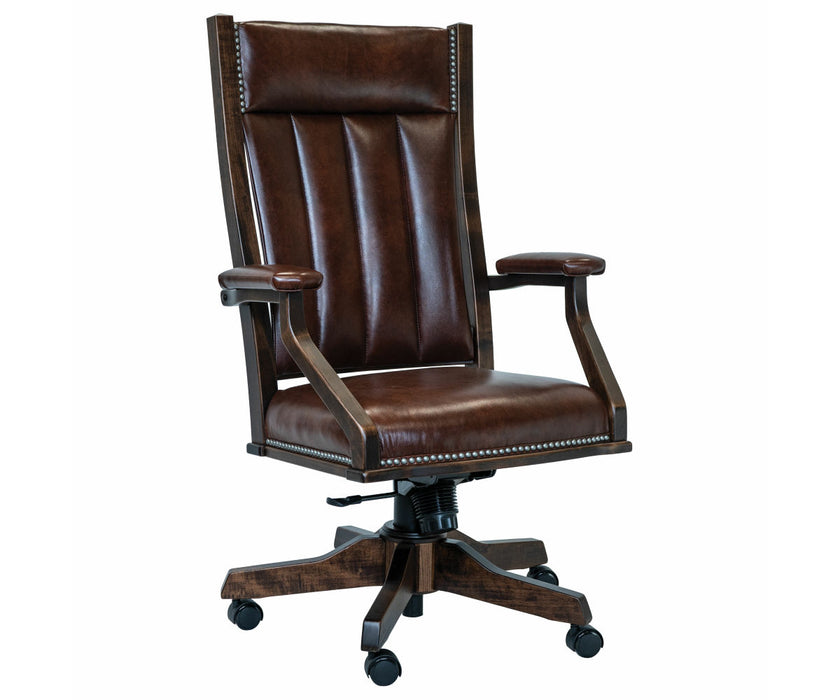 Amish Alabama Mission Office Chair With Arm Covers