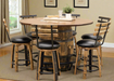 Whiskey Barrel  Pub Table with Swivel Barrel Chair Amish Made Front Facing