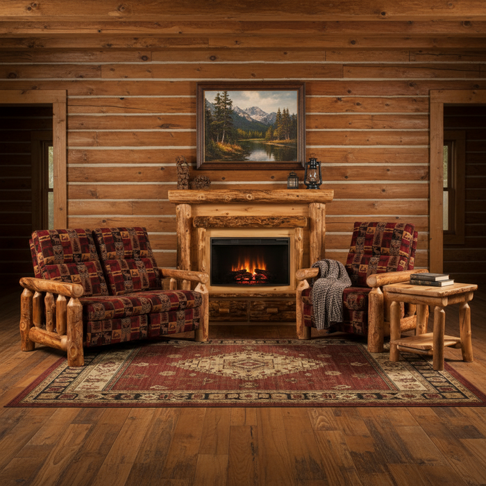 Amish Log Spindle Reclining Sofa