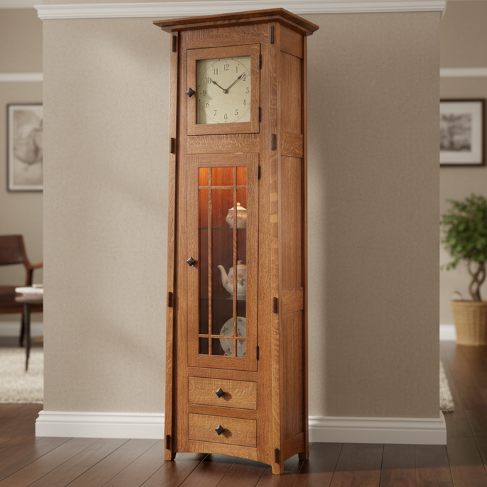 Amish McCoy Mission Grandfather Clock Curio #608