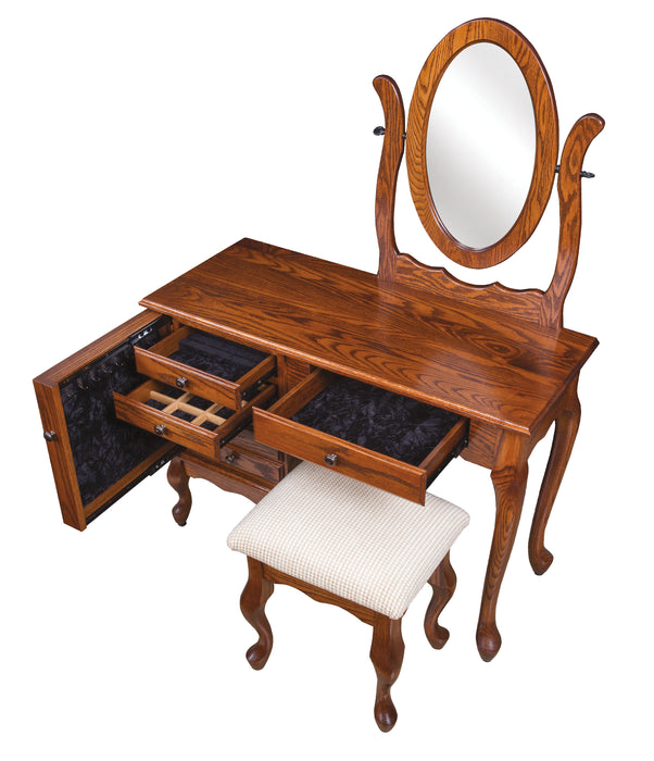 Queen Anne Jewelry Dressing Table Dressing Vanities Heartland Fabric Standard & Faux Traditional