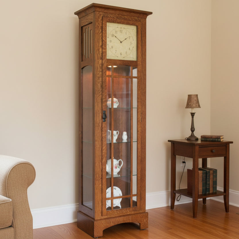 Amish Mission Grandfather Clock Curio #615