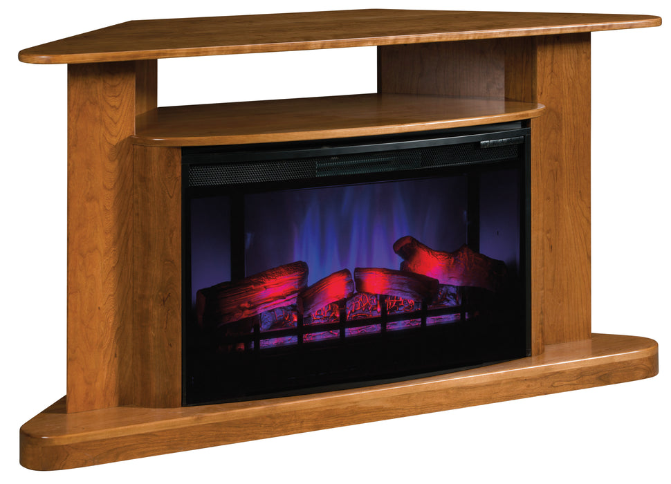 Amish Shellburn Corner Fireplace Mantel w/ Opening Fireplace Mantles Contemporary Traditional