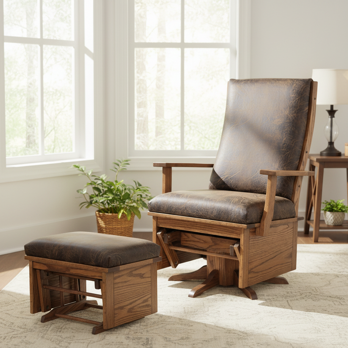Amish Andover Swivel Glider
