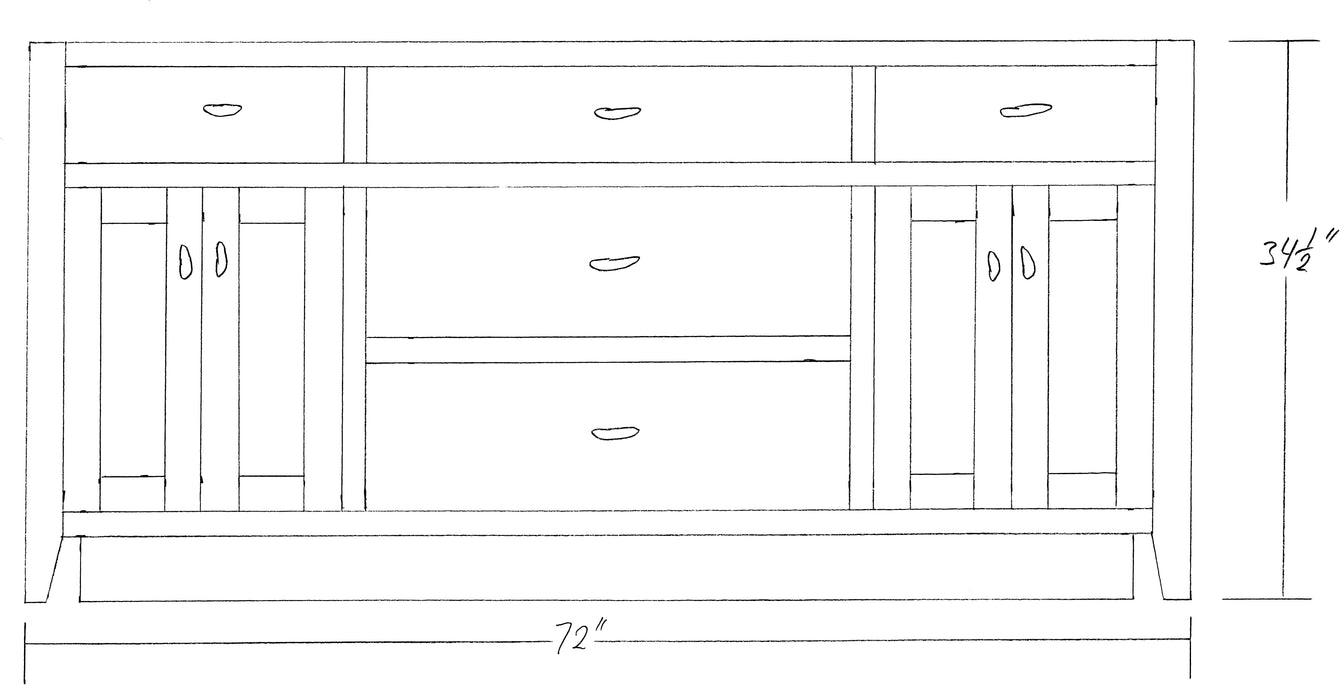 Amish Luray Bathroom Vanity - Multiple Sizes 72" Wide Bathroom Vanities: 40-49" Wide Contemporary