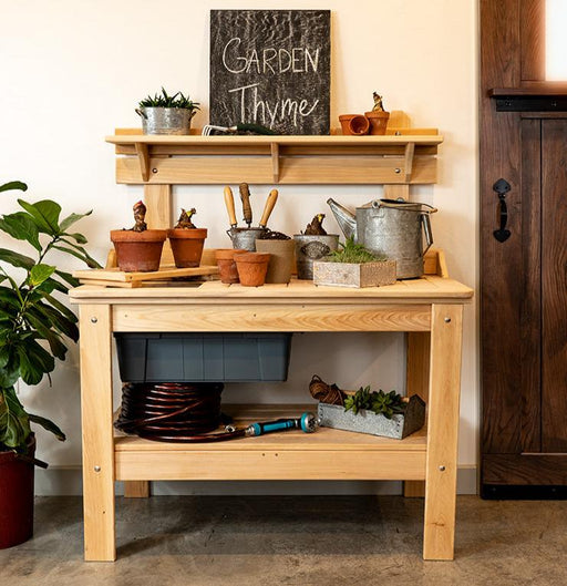 Amish Cypress Potting Table With Tub