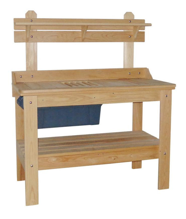 Amish Cypress Potting Table With Tub