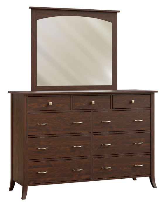 Amish Winslow 9-Drawer Dresser With Mirror Option Dressers Modern