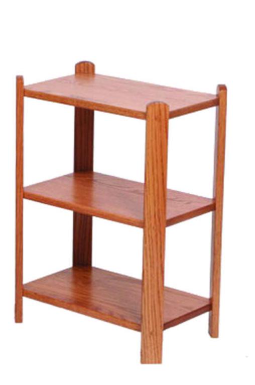 Amish Rectangle 3-Tier Stand Open Bookcases Shaker