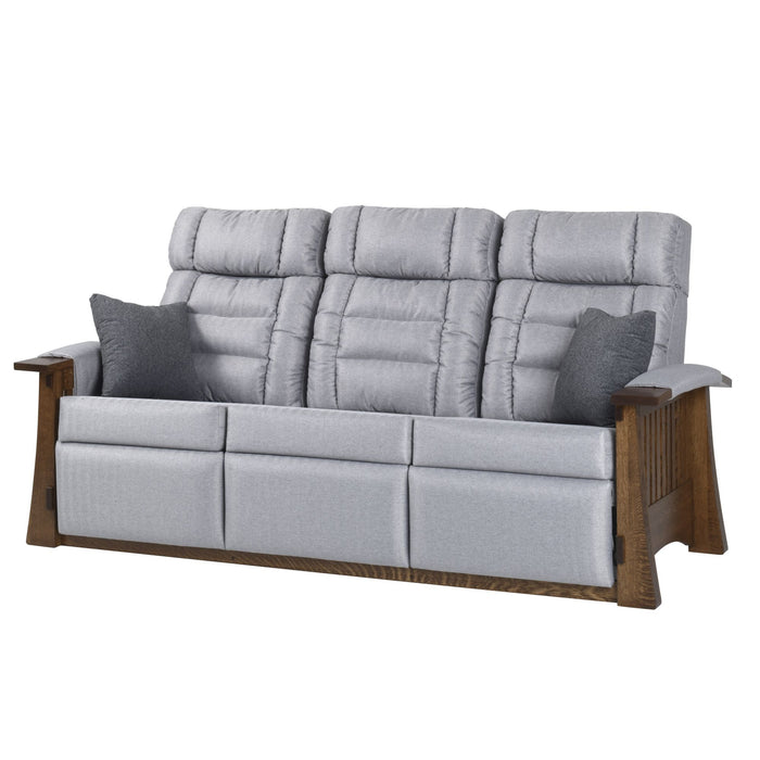 Craftsman Mission Wallhugger Reclining Sofa With Deluxe Back Reclining Sofas Heartland Fabric Indoor Fabric Mission