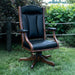 Quick Ship Amish Texas Executive Desk Chair - Top Grain Leather - Amish Made Executive Leather Desk Chair - Real Photo