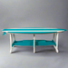 Amish Surf-Aira Dining Table
Amish Made Poly Table
Aruba Blue on Bright White
