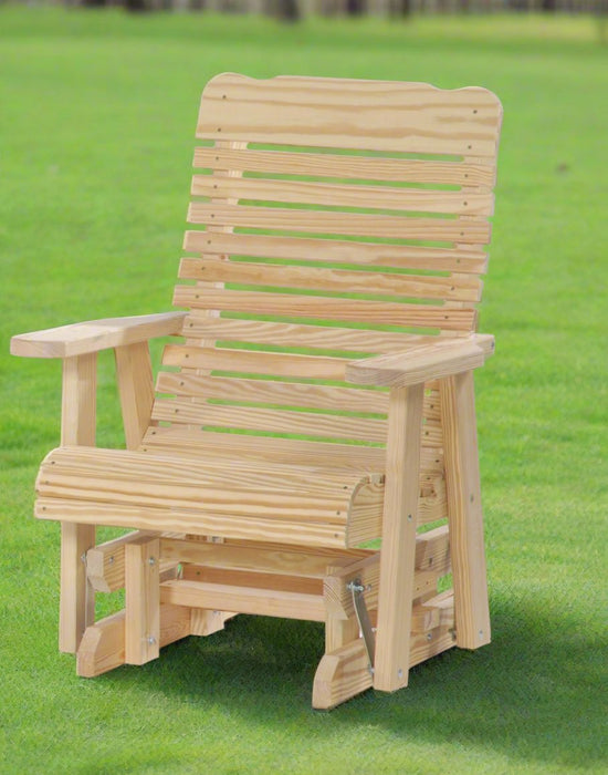 Amish Treated Highback Glider Natural Treated Pine Treated Gliders