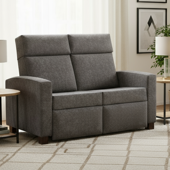 Modern Shaker Push Back Reclining Love Seat Reclining Love Seats Contemporary Heartland Fabric Indoor Fabric Modern
