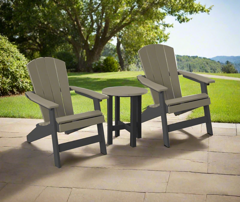 Amish PB Adirondack Chair & Round End Table Set