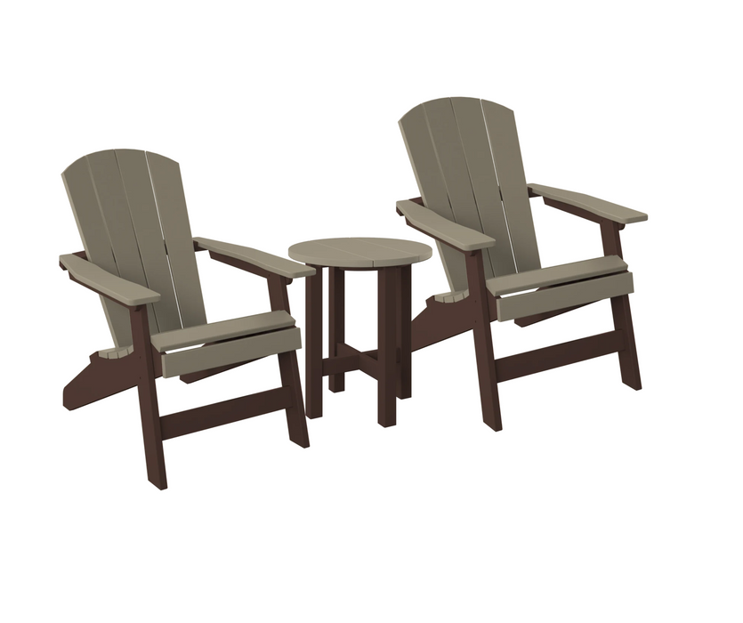 Amish PB Adirondack Chair & Round End Table Set