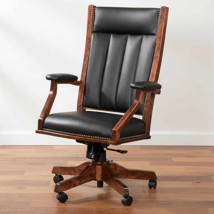Amish Alabama Mission Office Chair With Arm Covers