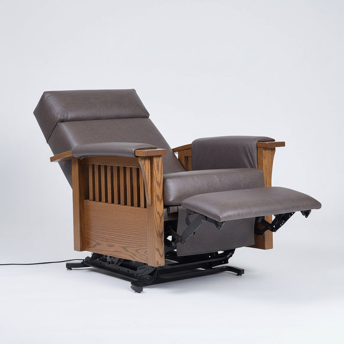 American Made Power Lift Recliner Solid Oak Wood Amish Built 85 Mission Chair