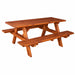 Red Cedar Picnic Table with Attached Benches Amish Handcrafted American Made