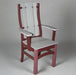 Amish-Madison-Arm-Chair Light Grey on Cherry Wood