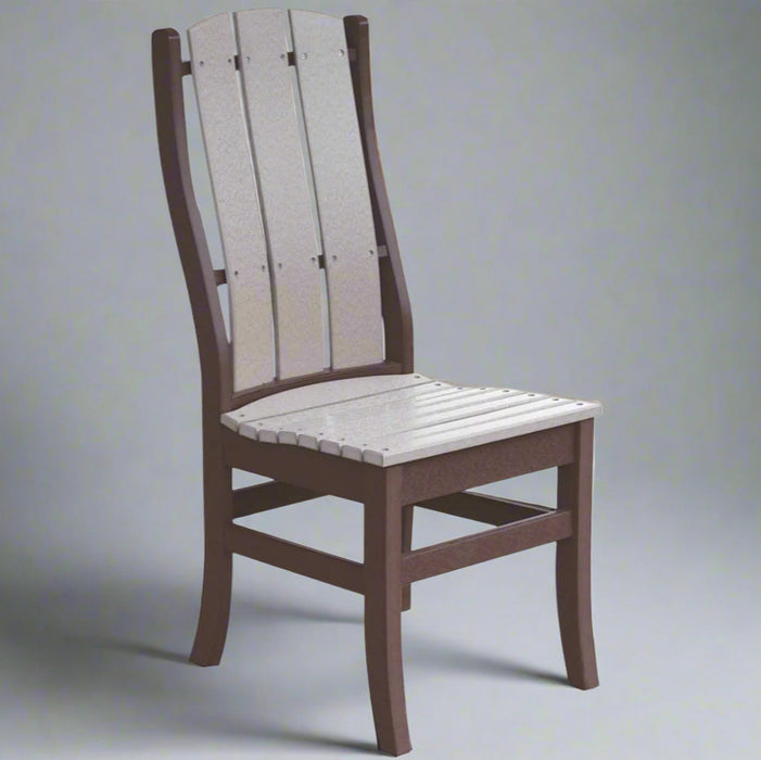 Amish Paradise Side Chair Light Gray on Brown Durable outdoor furniture