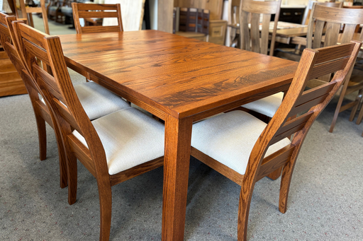 Amish3_SquareLegRoughSawnDiningSet-BennettFabricChairs_Bench2