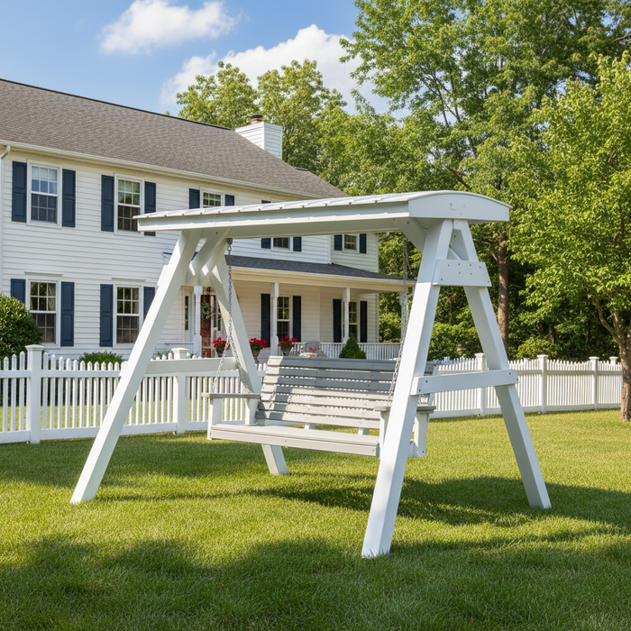 Amish Vineyard Swing A-Frame With Roof - In-Stock - Multiple Colors