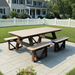 Amish 7' Walk-In Picnic Table - In-Stock - Weatherwood on Brown - Amish Poly Picnic Table 1