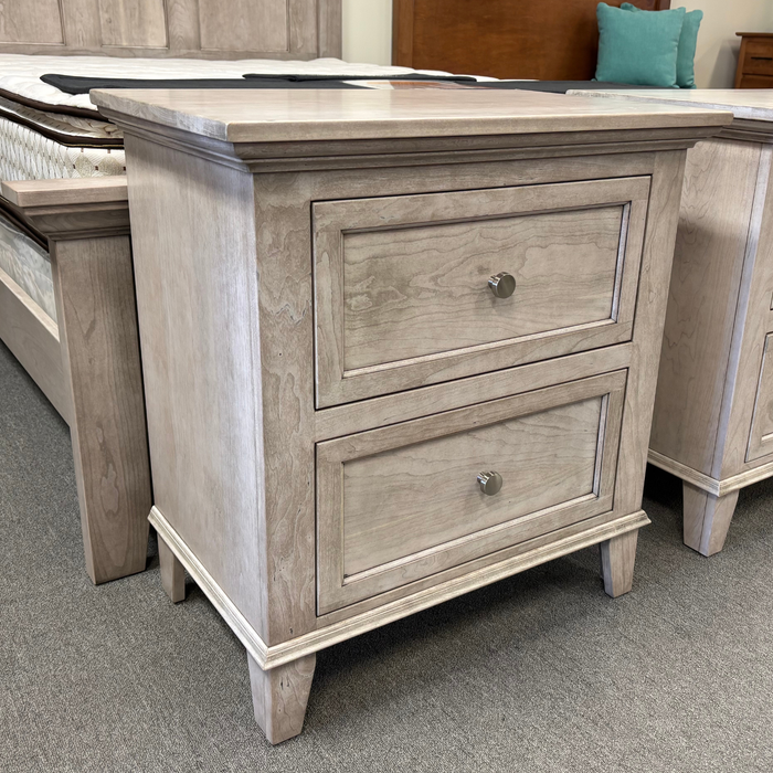 Amish Arlington Queen Bed + (2) Nightstands - Sap Cherry - Mineral Finish - In-Stock - Scratch & Dent