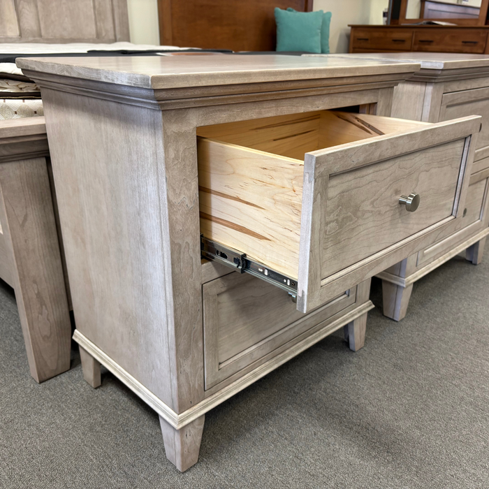 Amish Arlington Queen Bed + (2) Nightstands - Sap Cherry - Mineral Finish - In-Stock - Scratch & Dent