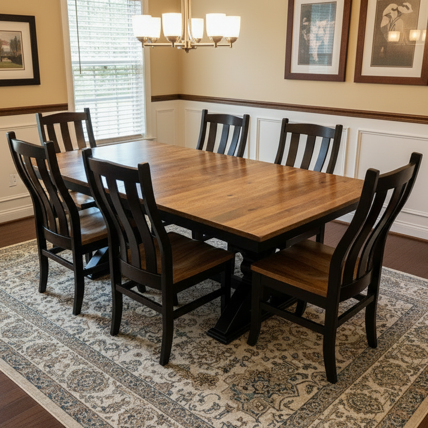 Amish Urbana Double Pedestal Dining Set