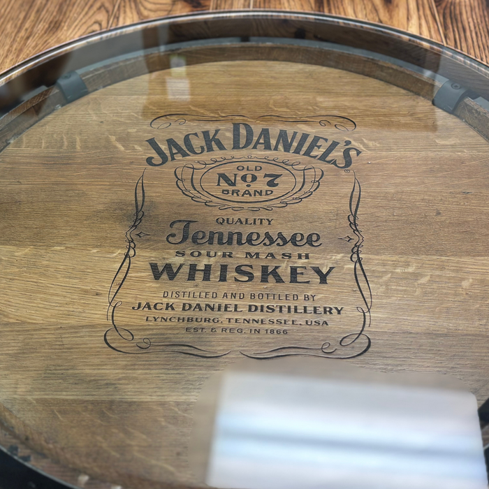 Amish Hickory Jack Daniels Whiskey Barrel Pub Table and Chairs Set - In-Stock