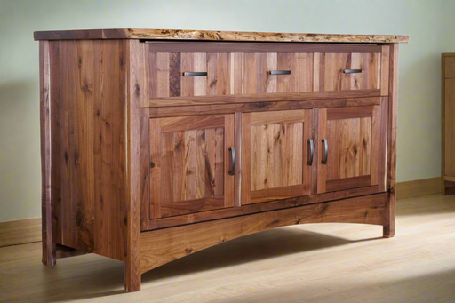 Amish Live Edge Rustic Walnut Hide-A-Bed - Amish Murphy Bed - Solid Rustic Walnut