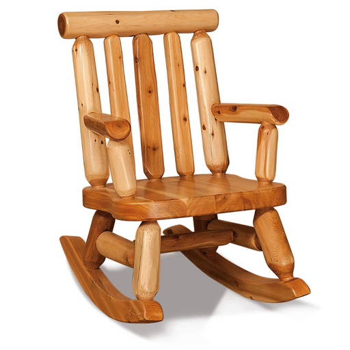 AmishLogBabyBearRocker - White Cedar Wood