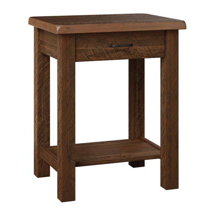 Amish Reclaimed Post Mission Open Nightstand Open Nightstands Farmhouse Reclaimed Barnwood