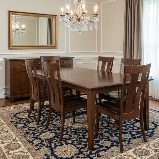 Amish Shaker Leg Dining Set Avalon Dining Chairs - Cherry OCS-117 Asbury - Solid Cherry Amish Dining Set