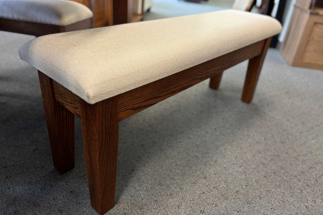 AmishShakerLegBenchw_FabricSeat