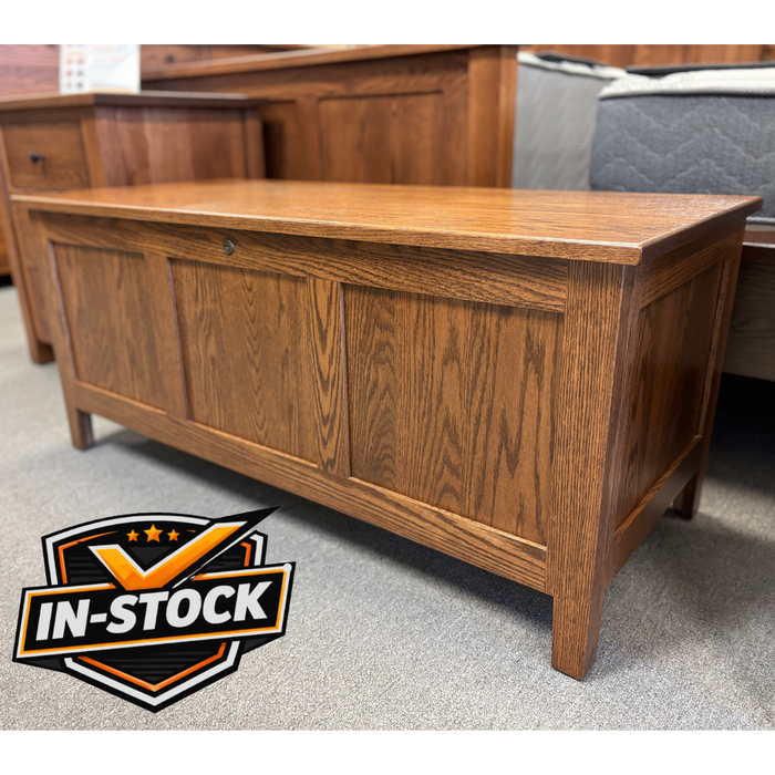 Amish Shaker Panel Flat Top Cedar Chest - 46" - In-Stock