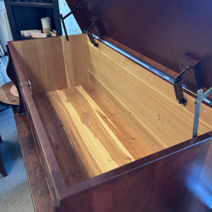 Amish Sleigh Cherry Cedar Chest - 47" - In-Stock