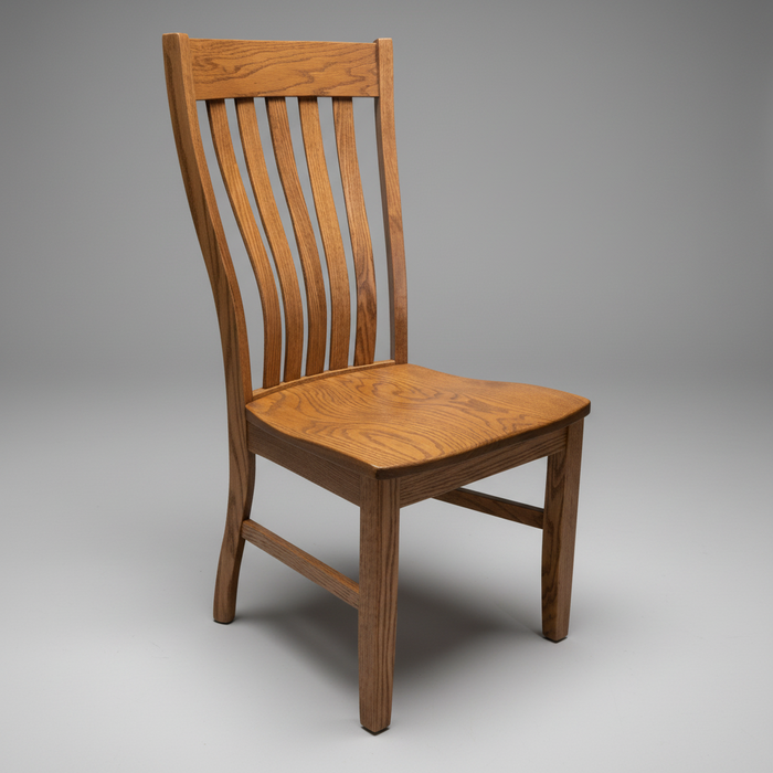 Amish Standard Single Pedestal-Rockfort Side Chair - Solid Oak