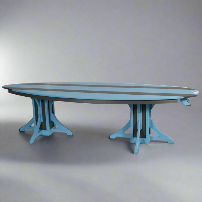 Amish 10' SurfAira Dining Table  
Amish Made Poly 10' Dining Table
Powder Blue on Dark Gray