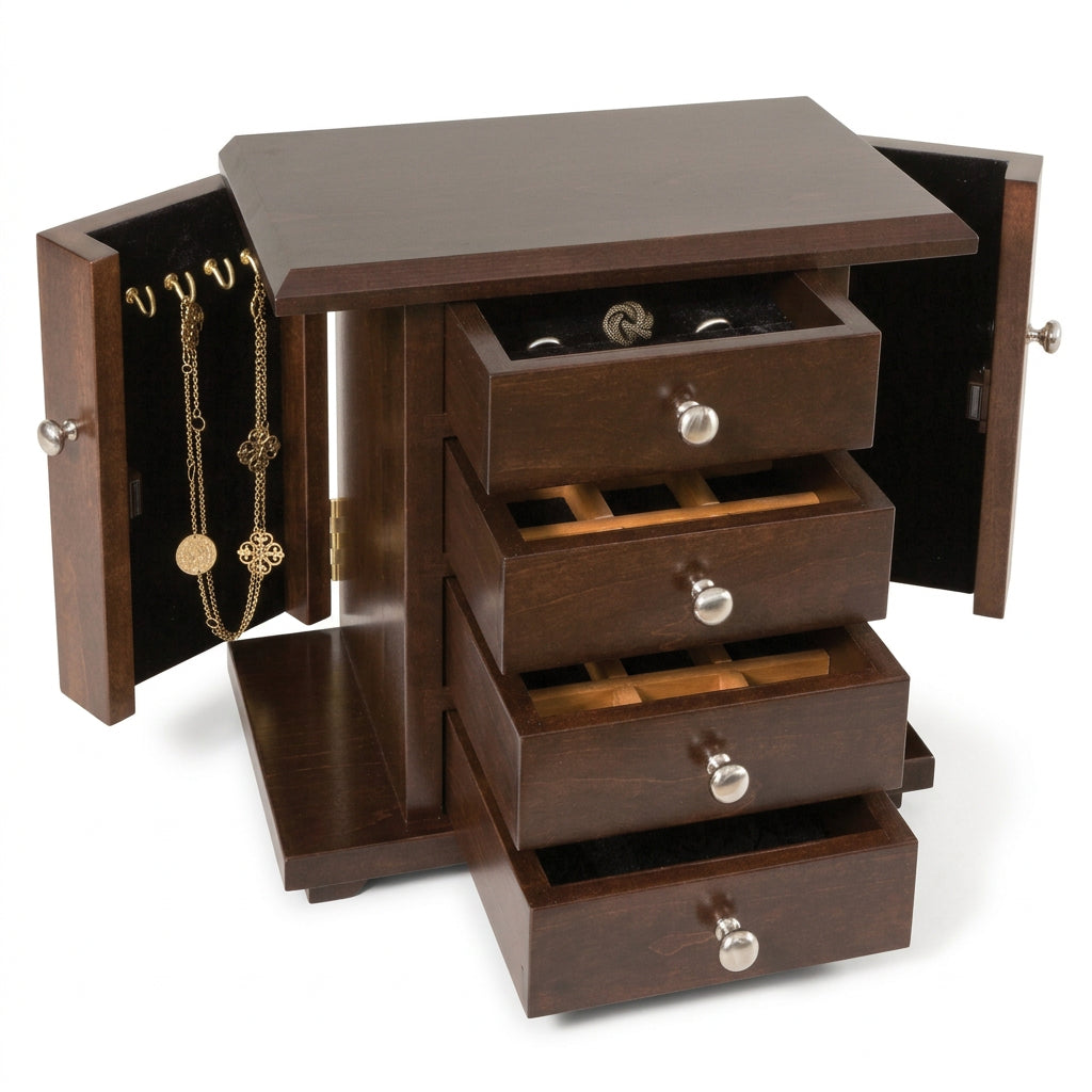 Amish 13" Dresser Top Jewelry Cabinet Jewelry Cabinets Shaker