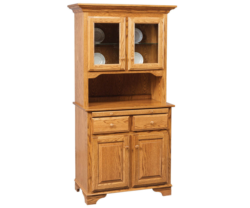 Amish 2-Door Mini Hutch w/ Open Deck