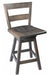 2-Slat Modern Bar Chair with Swivel Seat Brown Maple 119 Antique Slate Amish Made Front Facing