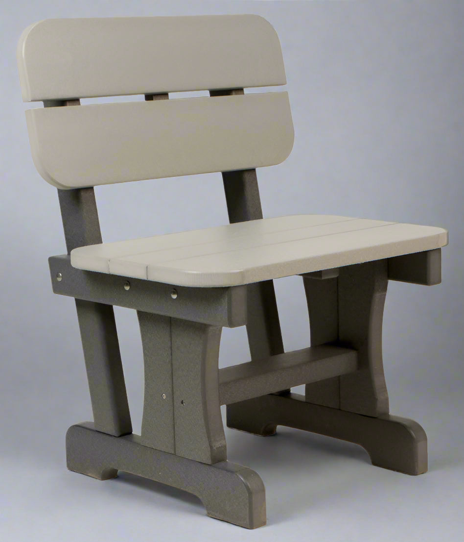 Levi Leisure Bench with Back Amish Poly Outdoor 2 Foot Bench with Back Front Facing